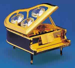 Item 161025 Gold Crystal Piano Ornament