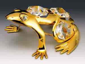 Item 161042 Gold Crystal Frog Ornament