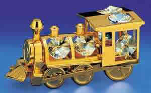 Item 161056 Gold Crystal Train Ornament