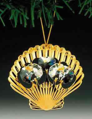 Item 161074 Gold Crystal Sea Shell Ornament