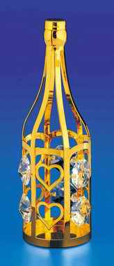 Item 161075 Gold Crystal Wine Bottle Ornament