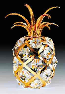 Item 161094 Gold Crystal Pineapple Ornament