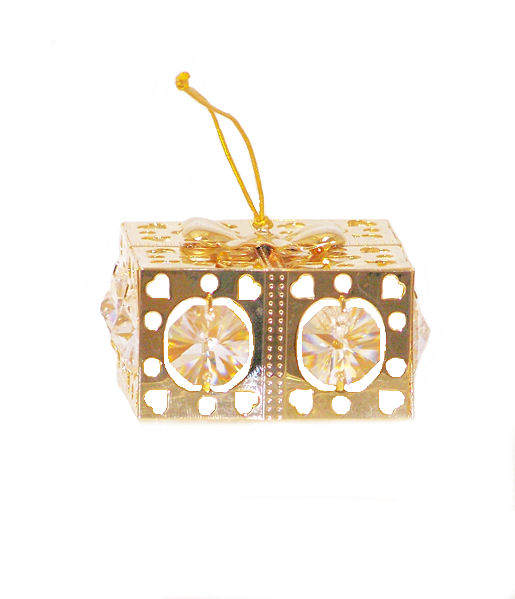 Item 161107 Gold Crystal Gift Ornament