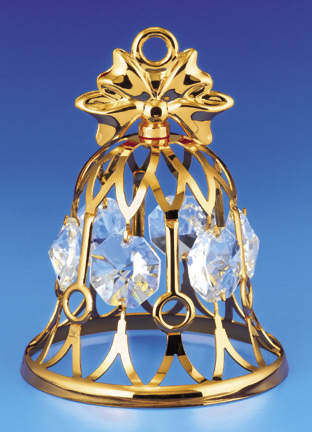 Item 161111 Gold Crystal Bell Ornament