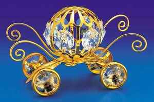 Item 161132 Gold Crystal Coach Ornament