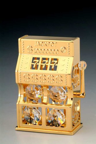 Item 161138 Gold Crystal Slot Machine Ornament