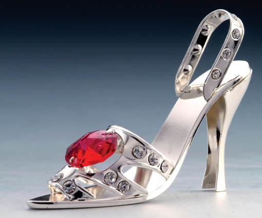 Item 161176 Silver Crystal High Heel Shoe Ornament