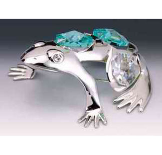 Item 161185 Silver Crystal Frog Ornament