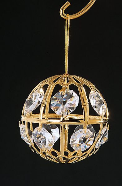 Item 161273 Gold Crystal Mid Size Ball Ornament