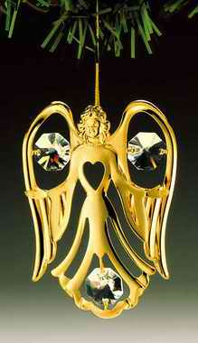 Item 161282 Gold Crystal Open Arm Angel Ornament