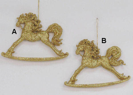 Item 170668 Gold Rocking Horse Ornament