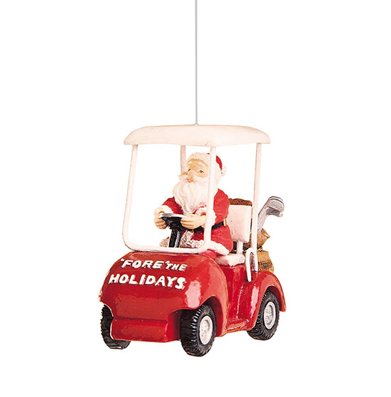 Item 177128 Fore The Holidays Santa With Golf Cart Ornament