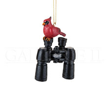 Item 177270 Cardinal On Binoculars Ornament