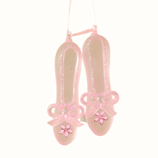 Item 177768 Pair of Pink Ballet Slippers With Bow Ornament