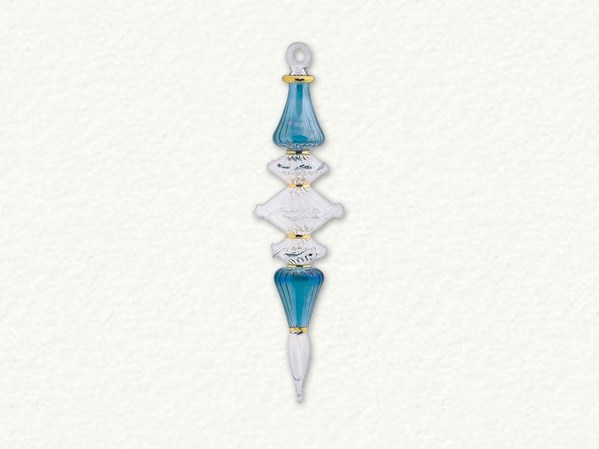 Item 186226 Blue Double Finial/Clamshell Icicle Ornament