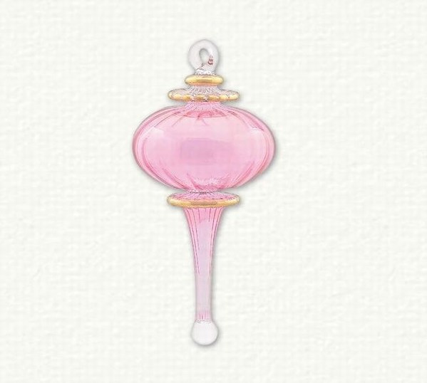 Item 186292 Pink/Gold Swirl Finial Ornament