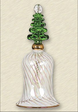Item 186379 Clear Bell With Christmas Tree Top Ornament