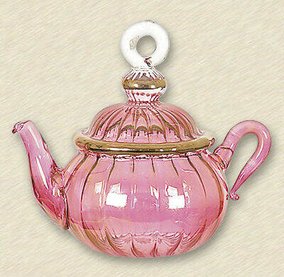 Item 186460 Small Pink Teapot With Swirls Ornament