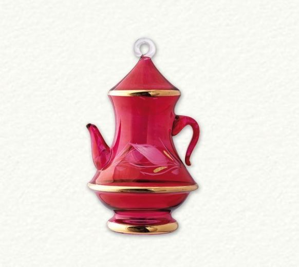 Item 186467 Tall Red/Gold Teapot Ornament