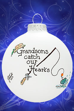Item 202164 Grandsons Catch Our Hearts/Fishing Ornament