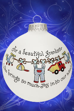 Item 202202 For A Beautiful Grandson Who Brings So Much Joy Into Our World Ornament