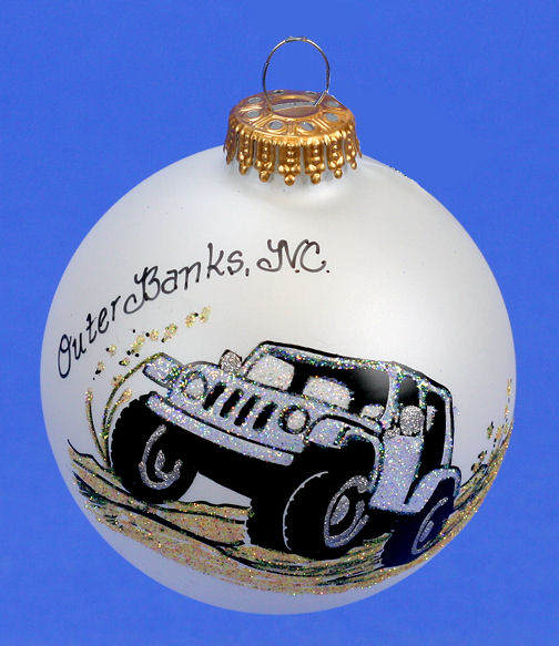 Item 202270 Outer Banks, NC Silver Jeep Ornament