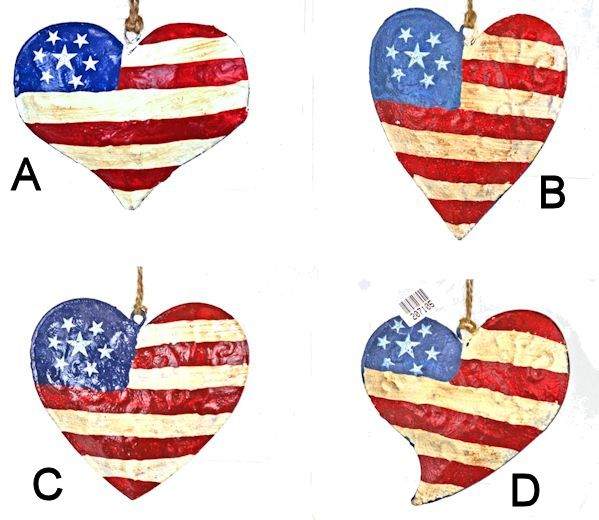 Item 207105 Americana Heart Ornament