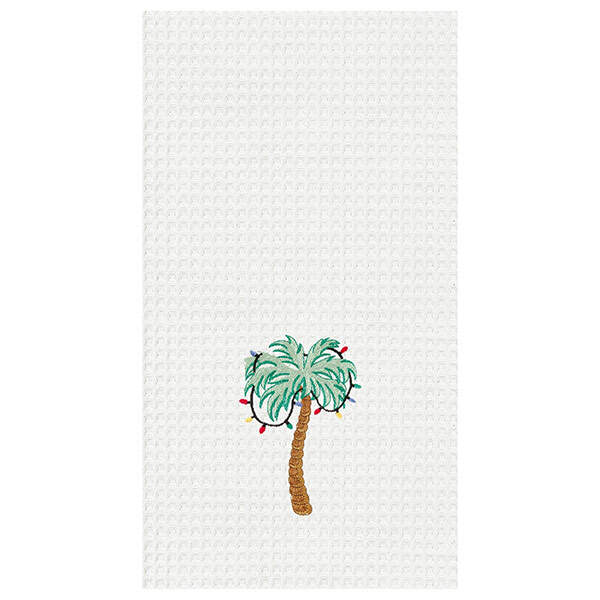 Item 231058 Palm Tree With Christmas Lights Kitchen Towel
