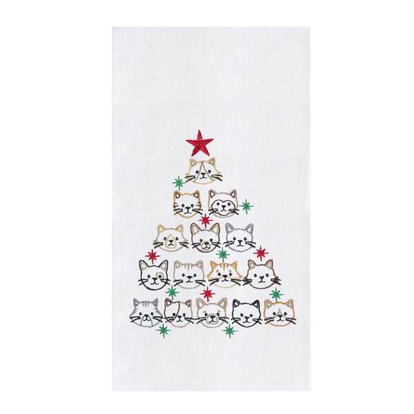 Item 231168 Cat Face Christmas Tree Towel