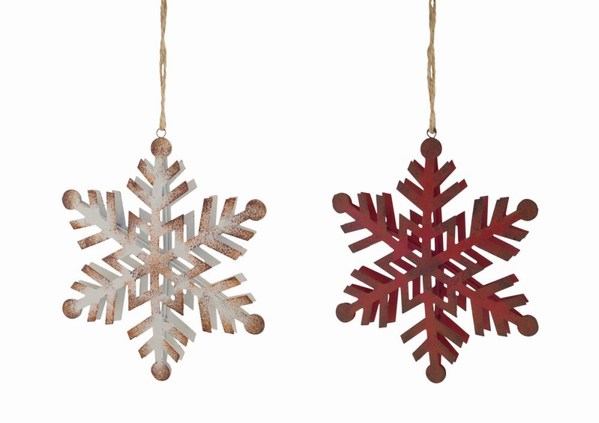 Item 245118 Brown/Red Snowflake Ornament