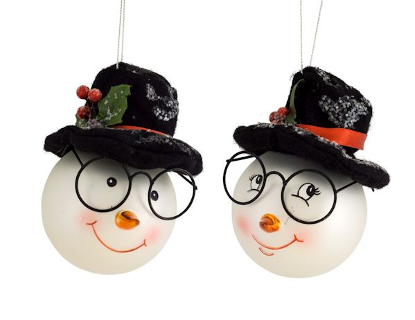 Item 245167 Snowman Head With Hat Ornament