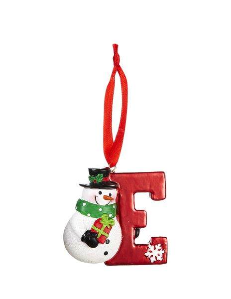 Item 254041 Snowman Initial E Ornament