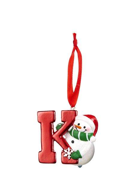 Item 254076 Snowman Initial K Ornament