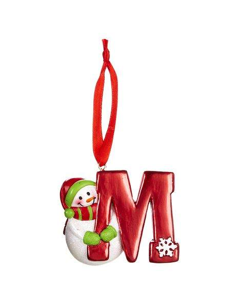 Item 254086 Snowman Initial M Ornament