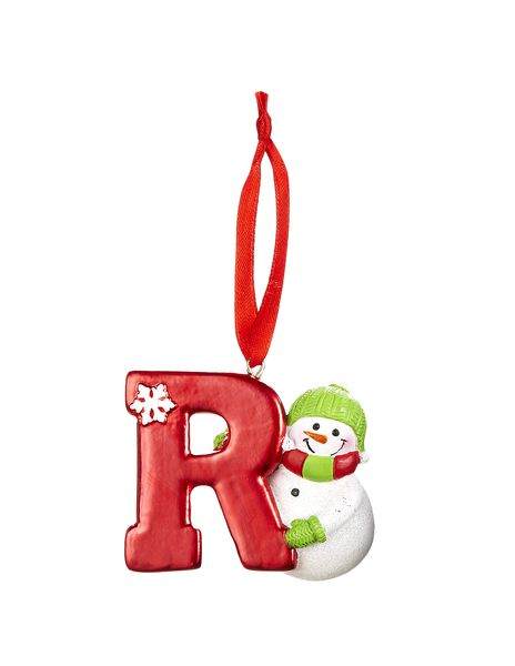 Item 254122 Snowman Initial R Ornament