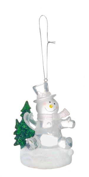 Item 254147 Light Up Snowman With Tree Ornament