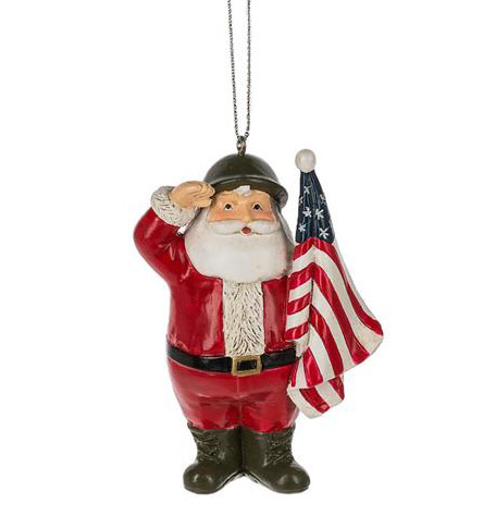 Item 260724 Patriotic Santa Ornament