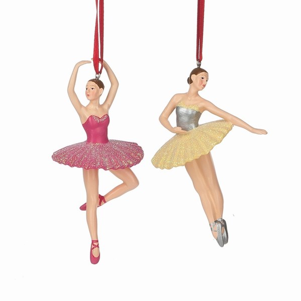 Item 260758 Ballerina In Pink/Yellow Dress Ornament