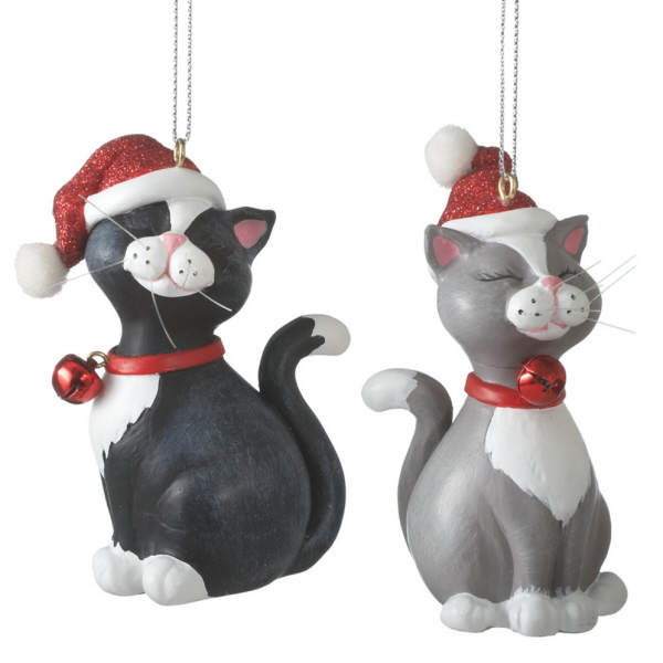 Item 261394 Cat With Santa Hat Ornament