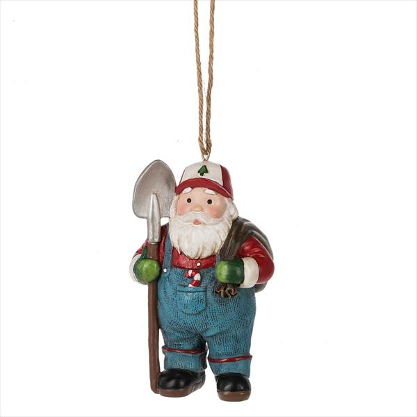 Item 261821 Farmer Santa Ornament