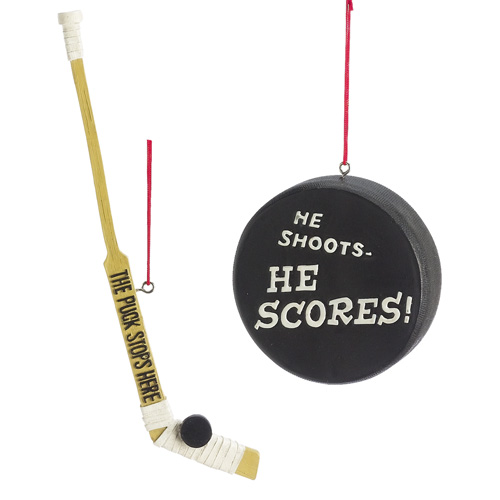 Item 261853 Hockey Stick/Puck With Saying Ornament