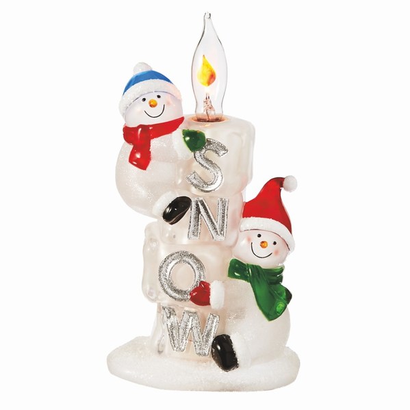 Item 262049 Snowmen On Candle Flickering Nightlight