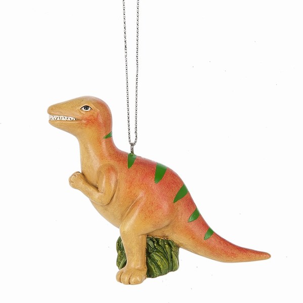 Item 262138 Orange/Green Dinosaur With Grass Ornament