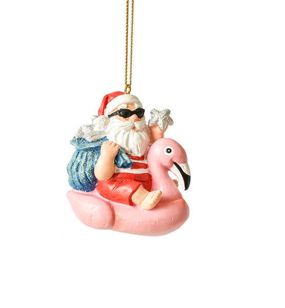 Item 262393 Inflatable Flamingo Santa Ornament