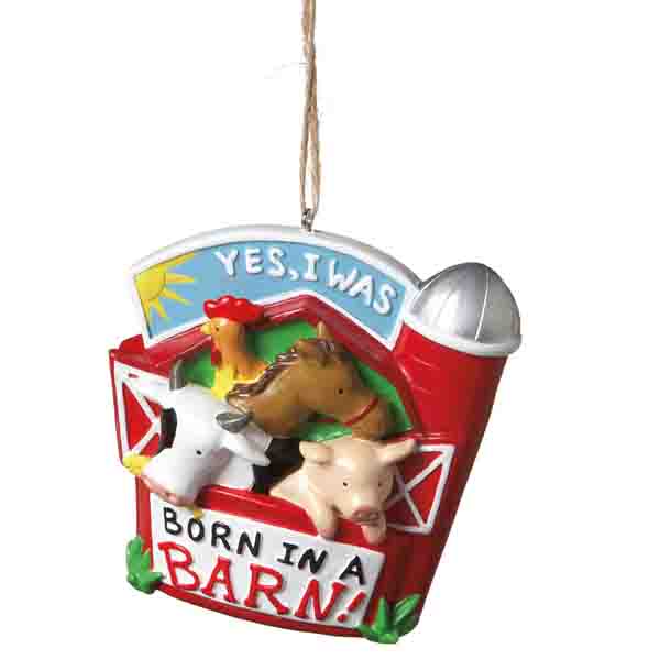 Item 262524 Born In A Barn Ornament