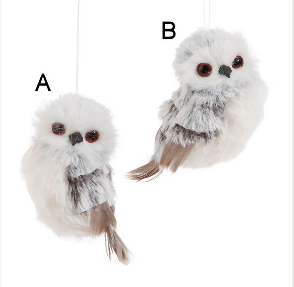 Item 281169 White/Gray Owl Ornament
