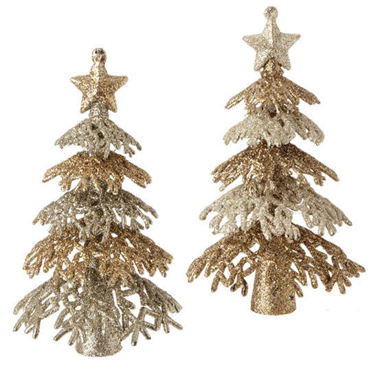 Item 281201 Gold Glittered Christmas Tree Ornament