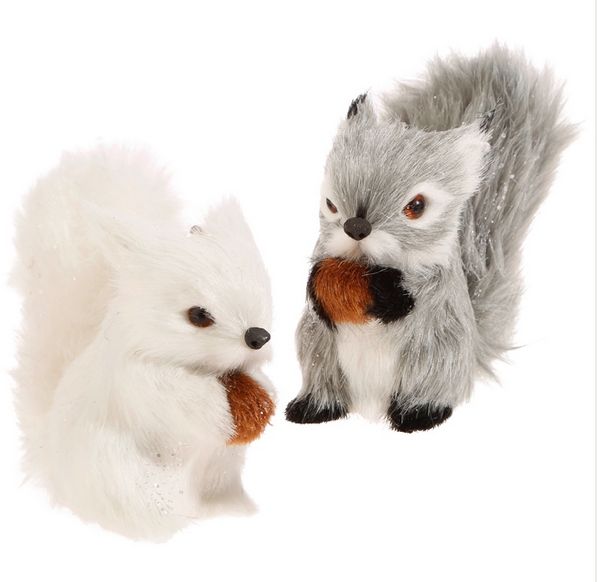 Item 281265 White/Gray Squirrel With Nut Ornament