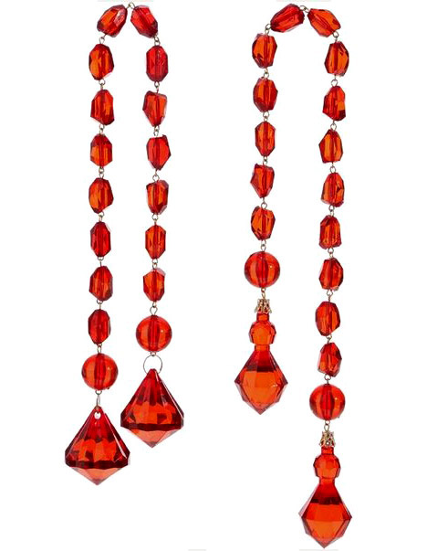 Item 281492 Long Red Jewel Drop Ornament