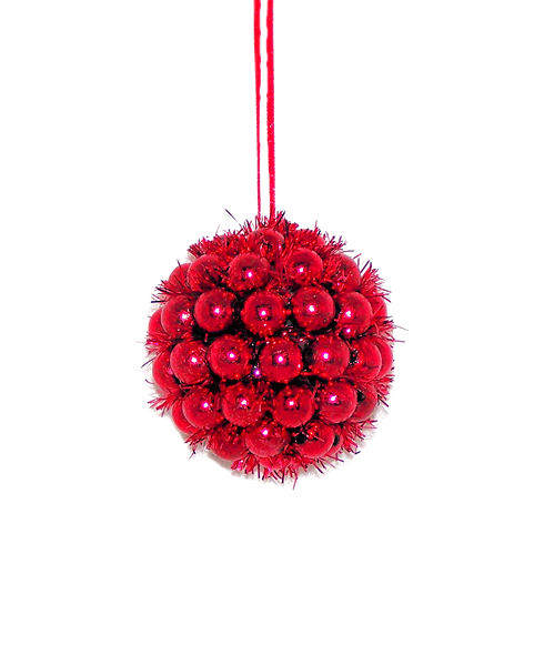 Item 281744 Red Beaded Ball Ornament
